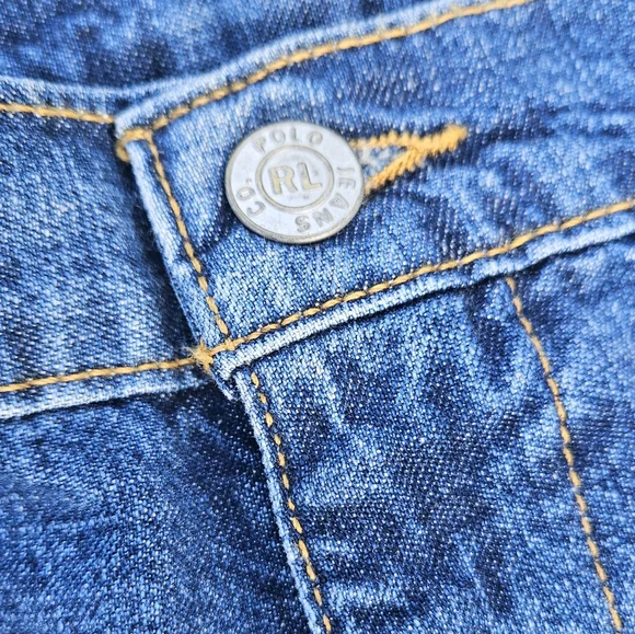 Vintage Polo Jeans Company Ralph Lauren Long Denim Skirt with Front Slit Size 12 - Picture 4 of 16